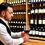 A sommelier meticulously curates a personalized wine selection for a customer, considering their food preferences and creating a tailored tasting experience, embodying the art of wine pairing.