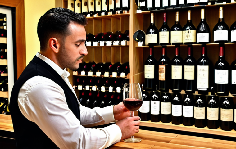 A sommelier meticulously curates a personalized wine selection for a customer, considering their food preferences and creating a tailored tasting experience, embodying the art of wine pairing.