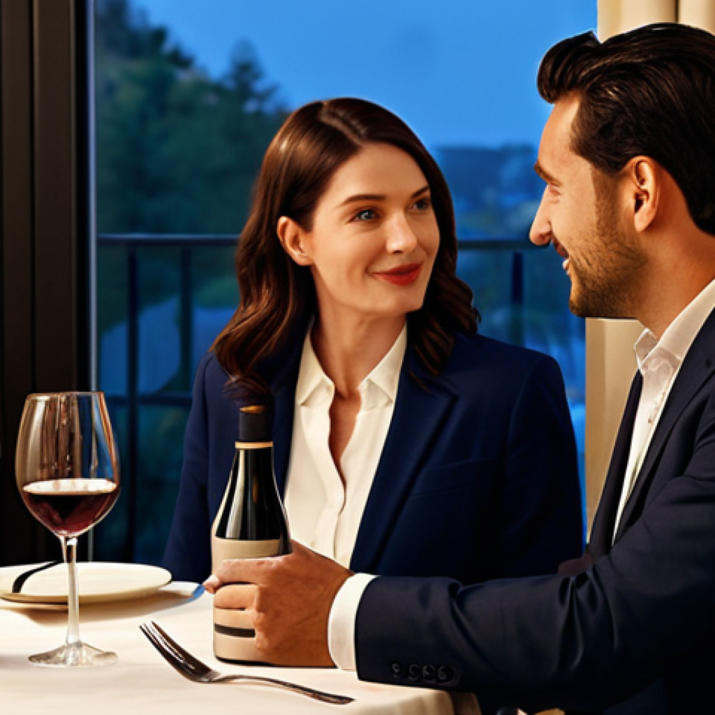 **

A professional sommelier in a refined restaurant setting, recommending a bottle of Pinot Noir to a subtly awkward couple on a first date. The table is elegantly set, soft lighting, creating a warm atmosphere. The couple is fully clothed in modest, date-appropriate attire. Emphasis on the sommelier's expertise and the softening effect of the wine on the couple's demeanor. Safe for work, appropriate content, perfect anatomy, natural proportions, family-friendly, professional photography, high quality.

**